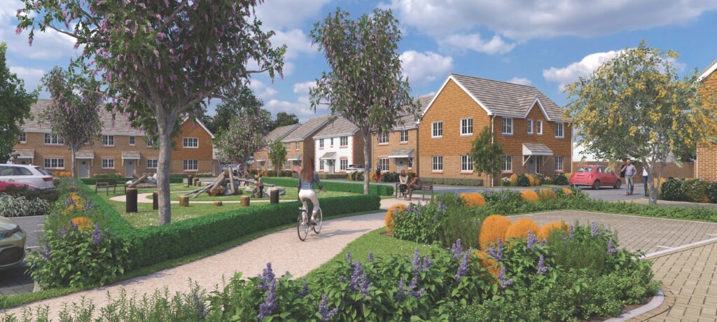 Illustrative residential streetscene published in Chartway Group’s Sunbury project announcement