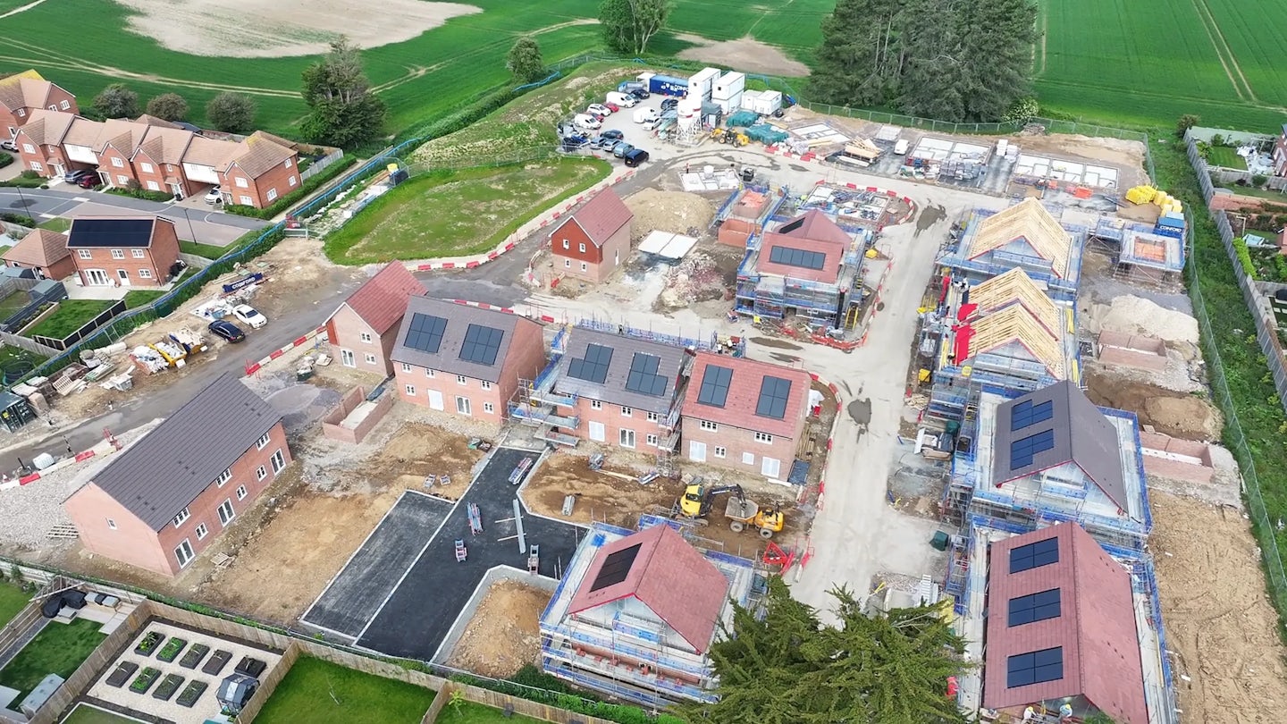 Aerial construction photograph of The Stables at Yapton